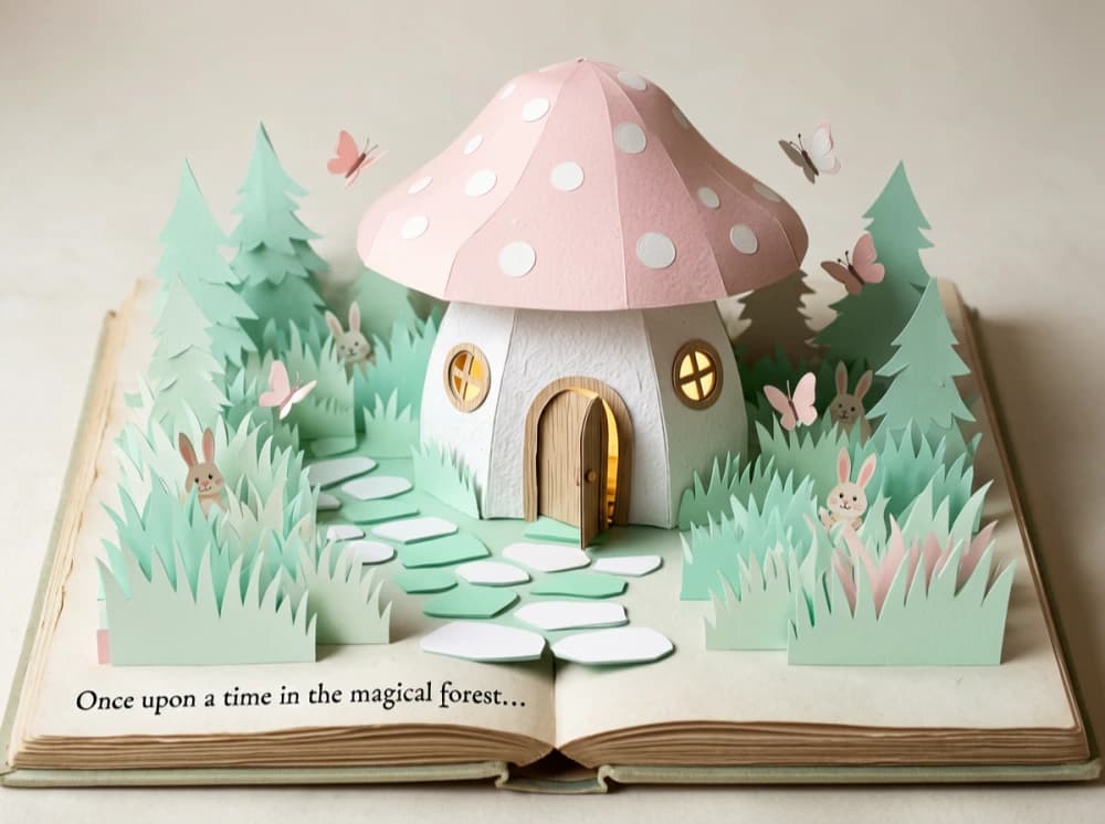 ERNIE Image generation — 3D Pop-Up Book Illustration