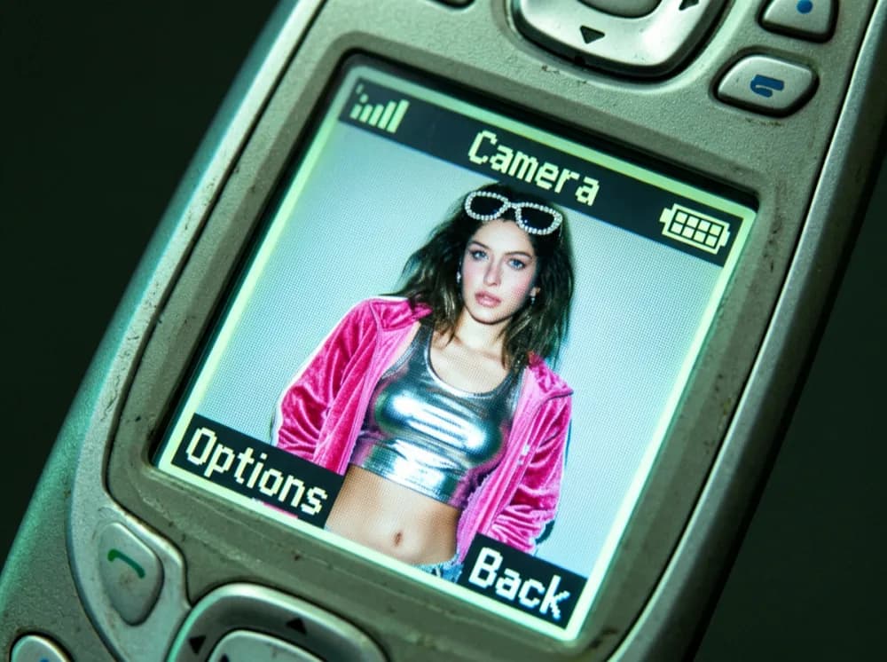 ERNIE Image generation — Y2K Girl Inside a Nokia Screen