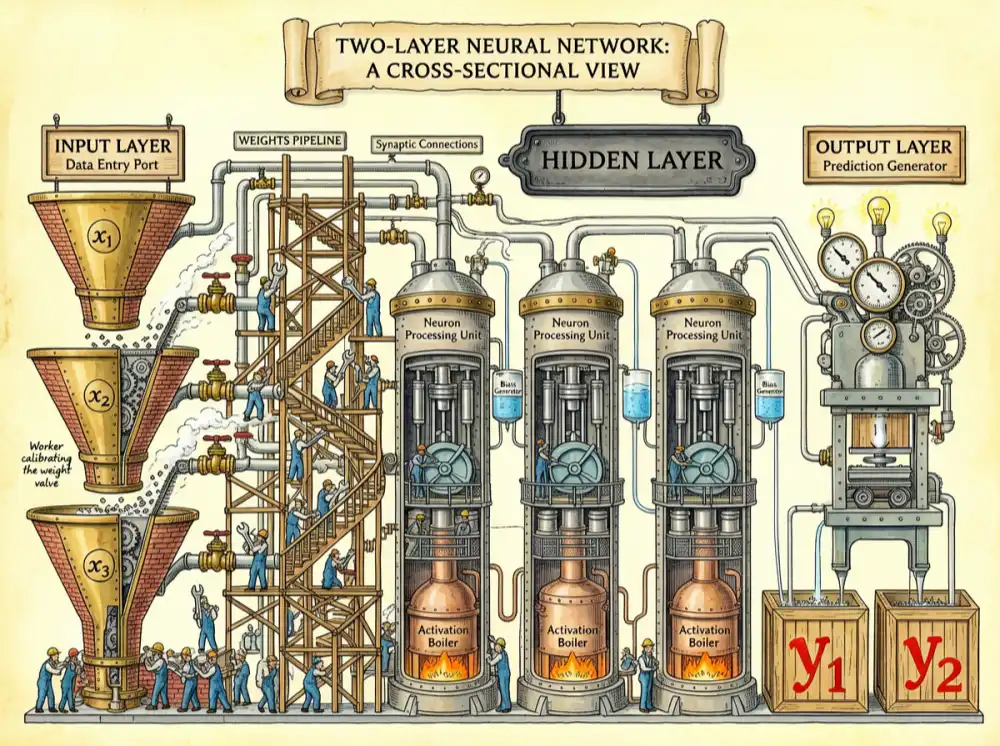 ERNIE Image generation — Neural Network Factory Cross-Section